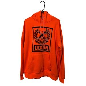 Dixxon Flannel Hoodie Mens Large Safety Orange Black Sweatshirt Workwear Crest